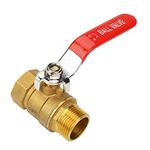 Ball Valve, 3/4" BSP DN20 Brass Pipe Ball Valve Male and Female Thread Normal Pressure Switch Controller for Water, Double Direction Flow