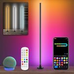 Bcmsda LED Floor Lamp Corner - Corner Lamp, Corner Floor Lamp Compatible with Alexa, App, Remote Control, 16 Million DIY Colors RGB Floor Lamp, Music Sync, Timer Corner Light for Living Room, Bedroom