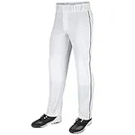 CHAMPRO Standard Triple Crown Open Bottom Adult Baseball Pants, White, Black Piping, Medium
