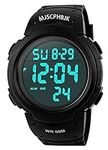 MJSCPHBJK Mens Digital Sports Watch, Waterproof LED Screen Large Face Military Watches for Men