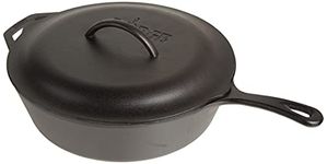 Lodge L10CF3 Logic Pre-Seasoned 5-Quart Chicken Fryer with Iron Cover (Black)