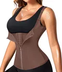 Nebility Waist Trainer for Women Corset Shapewear with Zipper Women's Waist Cincher Tank Top with Adjustable Straps (Purple Brown,4X-Large)