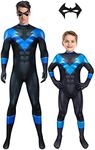 Bailu Halloween Men's DC Comics Superhero Nightwing Costumes Cosplay Spandex For Adult Mens, Blue, Height:69inch -71inch (BA-NW-10)