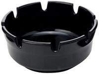 PIAZZA Ashtray - Round Plastic - Black, 10Cm