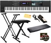 Roland Juno DS-88 Synthesizer Bundle with Sustain Pedal, Adjustable Stand, Bench, Dust Cover, Austin Bazaar Instructional DVD, Online Piano Classes, and Polishing Cloth