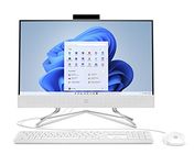 HP 21.5" All-in-One Desktop, Intel Pentium Silver J5040 Processor, Intel UHD Graphics 605, 4 GB RAM, 128 GB Storage, Windows 11 Home (22-dd0120, 2021),Snow White