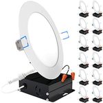 Sunco Lighting 12 Pack 6 Inch Ultra Thin LED Recessed Ceiling Lights, Smooth Trim, 3000K Warm White, Dimmable, 14W=100W, 850 LM, Wafer Thin, Canless with Junction Box - Energy Star