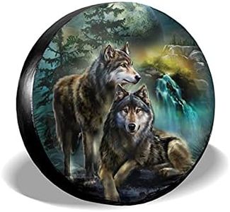 Y.Z.L. Spare Tire Cover Waterproof 3D Printed Wolf Universal Spare Wheel Spare Tire Cover For Trailer,Rv,Suv And Many Vehicle 14-17IN