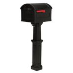 ARCHITECTURAL MAILBOXES Grand Haven Plastic, Box for Mail and Post Kit, Black Extra Large