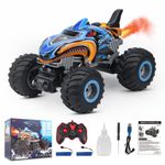 Rhybor Remote Control Car, 1:16 Scale RC Monster Truck Toy Vehicle with Spray Mist Music LED Lights, 2.4 GHz 20 Km/h High Speed Truck,Electric Toy Cars Best Gift for Age 4 5 6 7 8 9 Kids