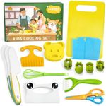 Chanking 17 Pieces Kids Safe Knife Set Child-Friendly Plastic Chef Tools, Montessori Kitchen Toys for Real Cooking, Gifts for Boys and Girls Ages 3+