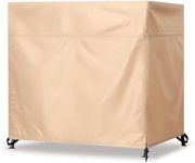 uHousDeco Outdoor 3 Triple Seater Hammock Patio Swing Chair Cover, Water-Resistant, All Weather Protection, Beige Color