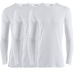 Pack of 3 Men's Extreme Hot 0.45 TOG Thermal Underwear Long Sleeve Vest Baselayer Size S-XXL (UK, Alpha, M, Regular, Regular, White)