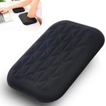 LargeLeaf Ergonomic Wrist & Elbow Rest Pad for Desk with Memory Foam & Non-Slip Base, Relieve Elbow Pain Armrest Wrist Support (1, Black, 7.8 * 5.1 Inch)