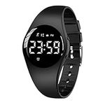 Digital Activity Tracker Watch, Water Resistant Non-Bluetooth LED Fitness Tracker Watch Calorie, Distance, Step Count, Alarm, Stopwatch Rechargeable Smart Watch for Kids Adults No APP Needed