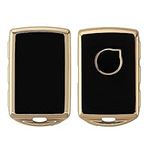 kwmobile Key Cover Compatible with Volvo 4-Button car Key Keyless Go - Car Key Fob Case Protector - Black/Gold