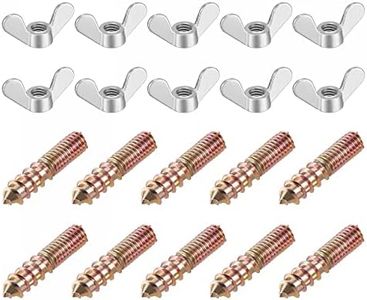 uxcell M6 Wing Nuts Butterfly Nut Silver Tone 20pcs and M6x30mm Hanger Bolt Double Headed Screw 20pcs
