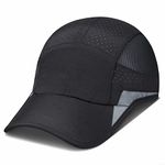 HSR Unstructured Reflective Lightweight Breathable Stylish Sports Soft Hat Cap For Men And Women (Black, Polyester, Free Size)