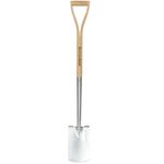 Berry&Bird Garden Digging Spade, 41" Stainless Steel Square Border Spade, Heavy Duty European Shovel with D-Grip Handle, Traditional English Style Flat Shovel for Digging, Transplanting, Yard Work