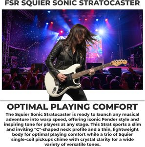 Squier Sonic Stratocaster Electric Guitar – Arctic White