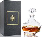 KANARS Whiskey Decanter, 750 ml Modern Crystal Scotch Decanter with Airtight Stopper in Luxury Box, Premium Liquor Bottle for Men Dad Friends Brother