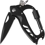 Multitool Carabiner with Folding Pocket Knife,EDC Carabiner Keychain with Bottle Opener, Window Breaker and Screwdriver,Survival Gear for Outdoor Camping Hiking