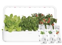 Click & Grow Smart Garden 9 Indoor Herb Garden Kit with Grow Light | Easier Than Hydroponics Growing System | 9 Plant Pods Included (3 Tomato, 3 Basil and 3 Green Lettuce) | Silent Technology, White