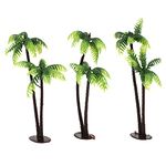HOMSFOU 3pcs Miniature Coconut Tree Coconut Palm Model Trees Figurines Micro Landscape Bonsai Cake Decoration