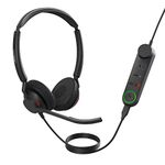 Jabra Engage 50 II Wired Stereo Headset with Link Call Control - Noise-Cancelling 3-Mic Technology, USB-C Cable - Works with All Leading Unified Communications Platforms Such as Zoom & Unify - Black