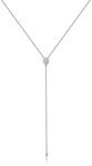 espere Dainty Sterling Silver Necklace Small Waterdrop Lariat Necklace Y-Shaped Platinum Plating