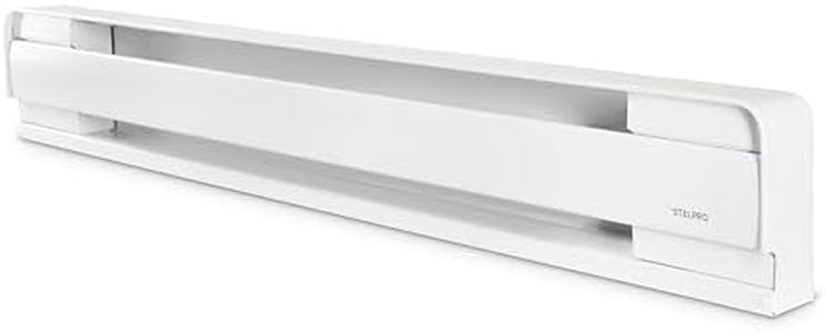 Stelpro B0752W Baseboard Heater 750W, 37 5/8" x 5 7/8", 240 Volts (120 Volts), B-Series BRAVA Electric Baseboard with Rounded Corners, White