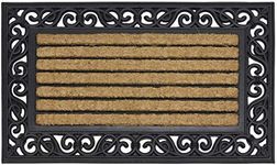 EDS Tuff Scrape Doormat Outdoor 100% Coir with Rubber Backing Long Lasting Super Absorbent & Non-slip Doormats Removes Grass, Mud & Dirt KR (45 x 75 CM) (Pack of 1)