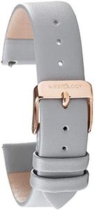 Wristology Replacemnt Watch band - Grey Leather 20mm - Quick Release - Easy Change Mens | Womens Strap 20-LB007