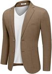 COOFANDY Men's Casual Blazer Jacket Two Button Sports Coats Lightweight Suit Jackets Brown