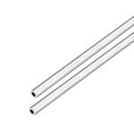 DMiotech 2Pack (7mm OD x 4mm ID) 6063 Aluminum Round Tube 300mm Length Industry Metal Tubing for Machinery Frame Construction DIY Projects