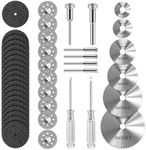 Cutting Wheel Set 36pcs for Rotary Tool, HSS Circular Saw Blades 6pcs, Resin Cutting Discs 20pcs, 545 Diamond Cutting Wheels 10psc with 2 Screwdrivers