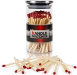 Kandle Matches | Decorative Matches in Glass Jar | Long Wooden for Candles with Striker | Luxury Home Décor Matchsticks | Fireplace & Gift Set Use | 100 Premium Match