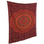 Red Hippie Wall Hanging Tapestry for Home and Bed Decor 84x54 Inch Indian Cotton Mandala Tapestries Hippy Ethnic Bohemian Handmade Twin Size