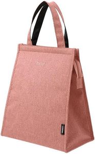 AIMALL Thermal Insulated Lunch Bag, Durable Oxford Cloth Bento Box Food Tote for Office, Work, School, and Picnic, Leakproof and Lightweight, Available in Grey, Pink, Navy