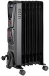 Arlec 1500W 7 Fin Oil Heater with Adjustable Thermostat and 24 hr Timer - OCH207TBK