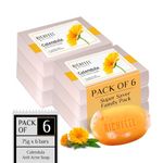 Richfeel Calendula Anti Acne Soap | Power of Soothing Calendula Extracts | For skin prone to Acne & Blemishes | Physician Formulated | Helps Calm & Replenish Skin | 75 g (Pack of 6)