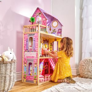 KidKraft Kayla Wooden Dollhouse – Multi-Level Playhouse for Kids
