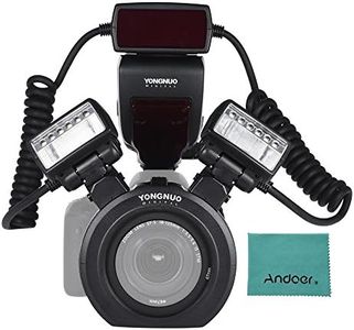 YONGNUO YN24EX E-TTL Macro Flash Speedlite 5600K with 2 x Flash Heads and 4 x Adapter Rings for Canon EOS 1DX 5D3 6D 7D 70D 80D Cameras