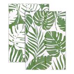 Relsy Outdoor Rug Waterproof Reversible Large 160 x 230 cm Garden Rug, Olive Green & White Tropical Leaf Area Rugs For Garden Outdoor Patio Rug, Camping Mat, Deck, Backyard, Picnic