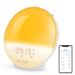 ecozy Sunrise Alarm Clock for Heavy Sleepers, Smart Wake Up Light with Sunrise/Sunset Simulation, App & Voice Controlled, Natural Sounds & FM Radio, 4 Alarms & Snooze, 8 Colors Night Light for Bedroom