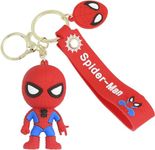 SAMVARDHAN Super Hero Spider Man 3D Rubber Key Chain Marvel Avengers 3D Pvc Silicone Rubber Keychain With Lanyard Hook Metal Chain, Multi-Coloured