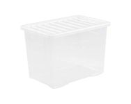 Wham 3 pieces, crystal storage box with lid, 80 litres, transparent