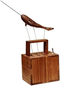 MechPuConToy Wooden Whale Music Box Bionic Model with Mechanical Transmission, Surrealistic Creative Collectible Kits, Desktop Motion Model for Teens and Adults