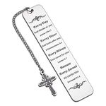 Christian Gift for Women Men Christmas Stocking Stuffer Religious Bible Verse Gift Inspirational Bookmark with Chain Scripture Gift Birthday for Friend Sister Coworker Book Lovers Church Bulk Gift