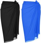 Ekouaer Sarong Swimsuit Coverup for Women Chiffon Long Beach Tie Wrap Skirt Sexy Bikini Sheer Scarf Bathing Suit Bottom